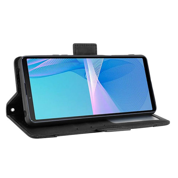 Wallet Stand Flip-telefonetui til Sony Xperia 10 III - Sort Black