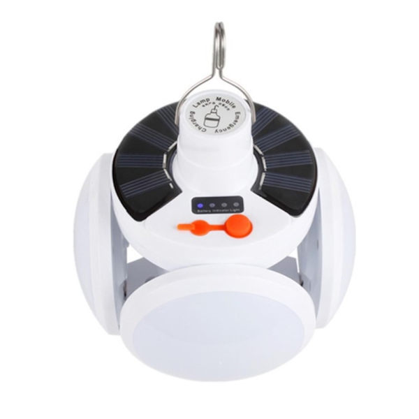 Solar Camping Lanterna Lampa Tält Uppladdningsbar Fjärrkontroll Vit