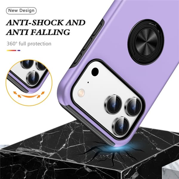 For iPhone 17 Pro Hybrid-deksel med Fingerring Purple