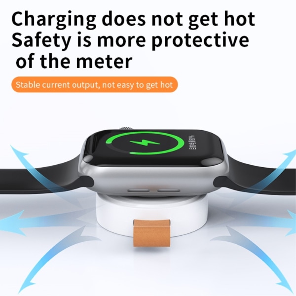 Trådløs USB-C hurtig magnetisk oplader til Apple Watch Series 1-8 Black