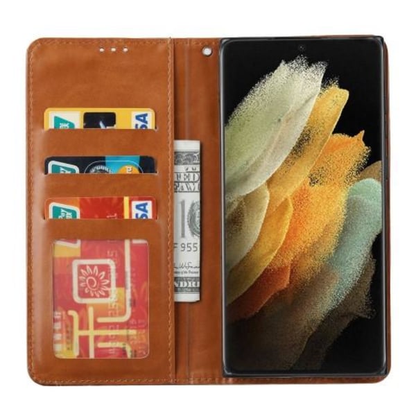 Samsung Galaxy S23 Ultra Pung Stand til Telefon Flippetui Cover - Sort Black