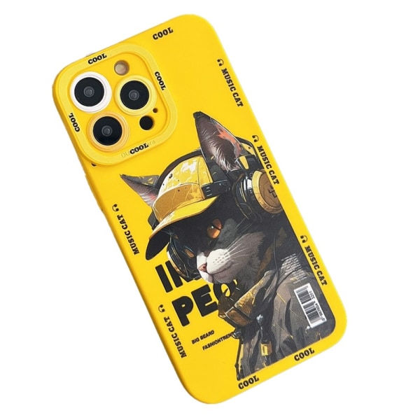 TPU telefon cover Cover til iPhone 15 Plus Cover Cat - Gul Yellow
