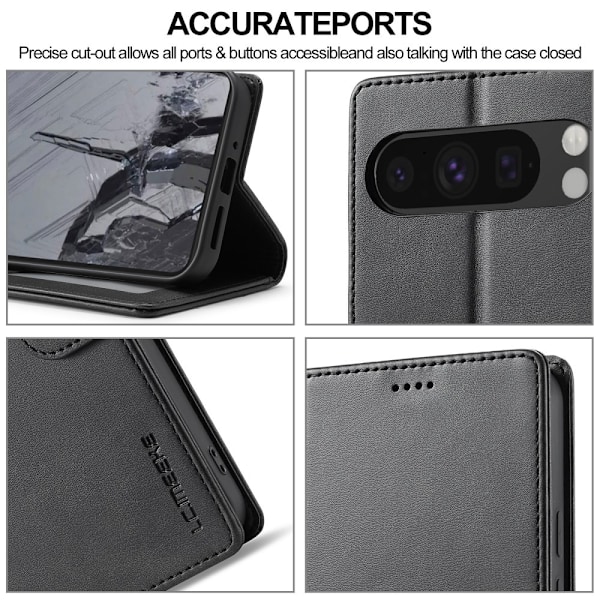 LC.IMEEKE För Google Pixel 9 Pro XL Fodral Flipfodral - Svart Svart
