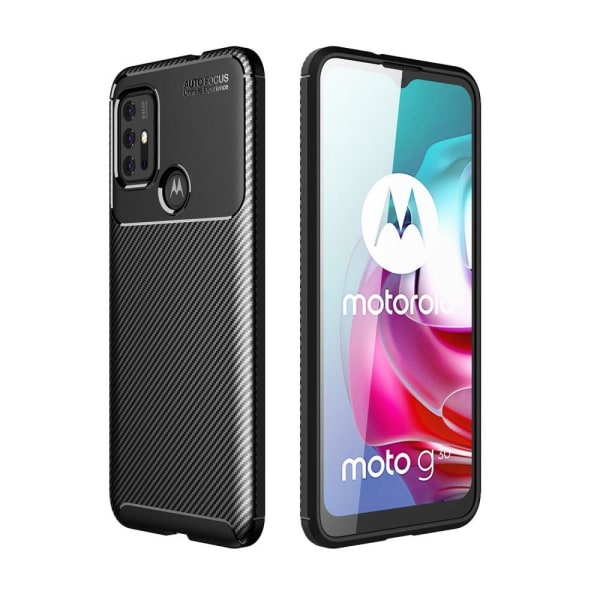 Motorola Moto G30 Karbon fiber texture Skal - Svart Svart