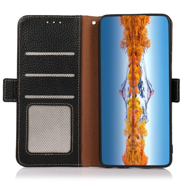 Til Samsung Galaxy S26 Mobilpung Cover ægte okselæder Black
