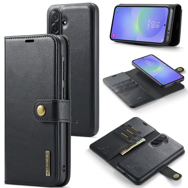 Till Samsung Galaxy A37 5G DG MING telefonplånboksfodral Svart
