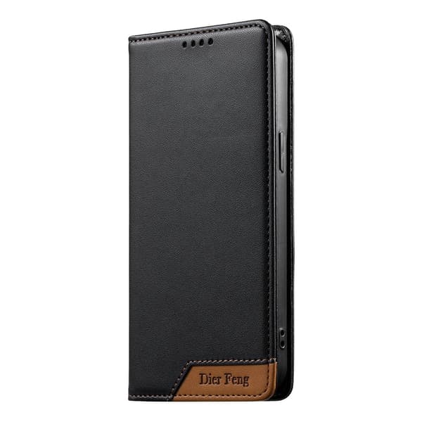 DIERFENG iPhone 17 Lompakkokotelo RFID Suoja Teline - Musta Black