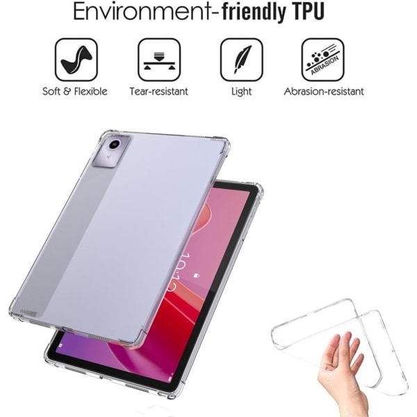 Lenovo Tab M11 Kuori Kirkas TPU + Reunahiomattu Transparent