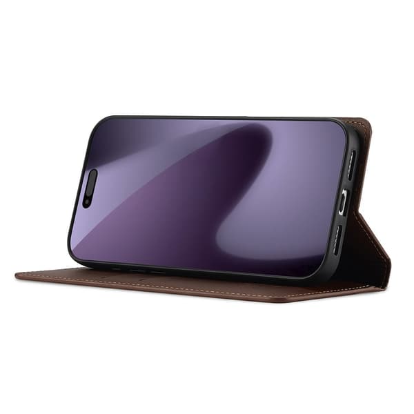 LC.IMEEKE Telefonlommebokdeksel med støtteben til iPhone 18 Pro / 17 Pro Brown
