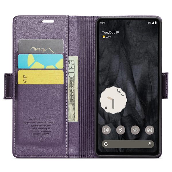 CASEME Retro Lompakkokotelo Pixel 8 Pro Purple