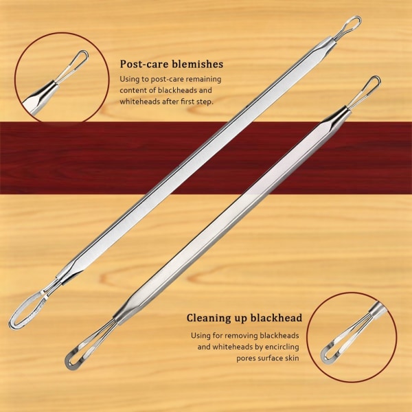 Blackhead Remover Pimple Comedone Extractor Tool Kit til fjernelse af acne Black