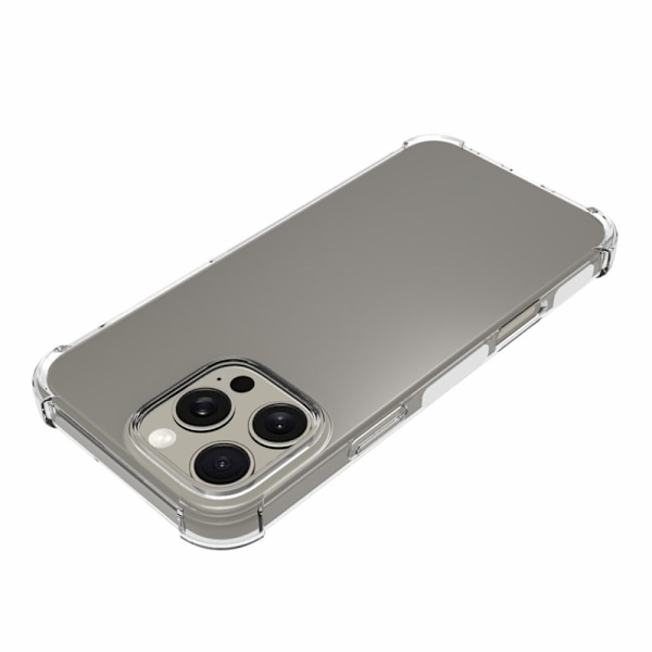 Deksel for iPhone 16 Pro Max - støtdempende, forsterkede hjørner i TPU Transparent