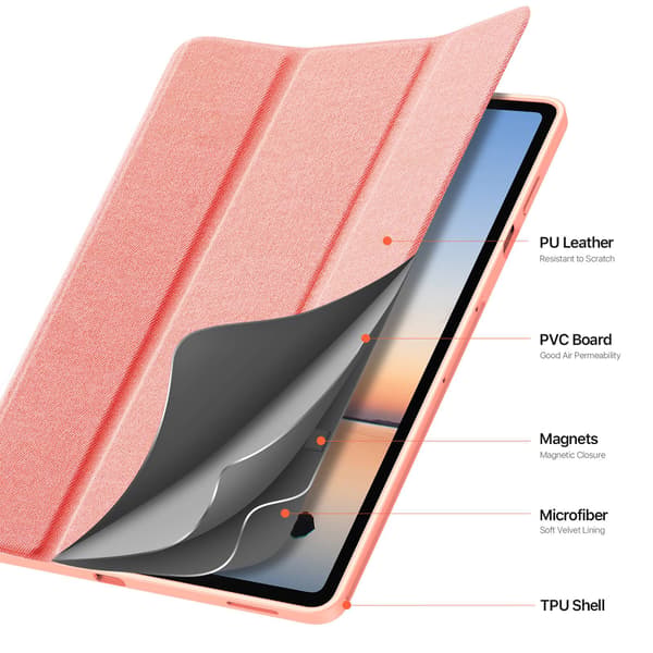 DUX DUCIS Surfplattefodral med stöd till Samsung Galaxy Tab S12+ Rosa