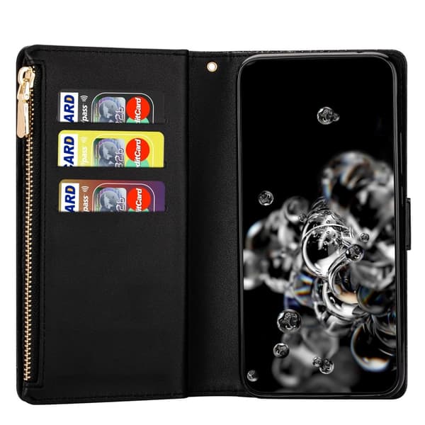 For Samsung Galaxy S25+ Etui Stjernehimmel Gravert Lommebokdeksel Black