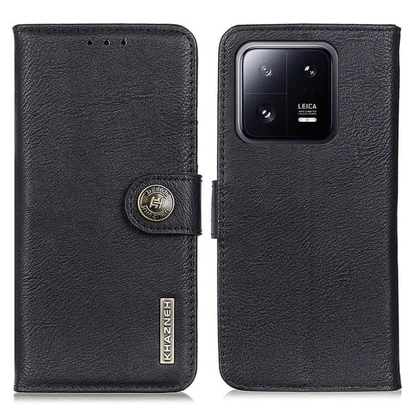 KHAZNEH til Xiaomi 13 Pro 5G tegnebog stativetui - sort Black