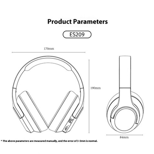 LENOVO Trådløse Over-Ear Hodetelefoner Sammenleggbare Heavy Bass Bluetooth Headset - Hvit White
