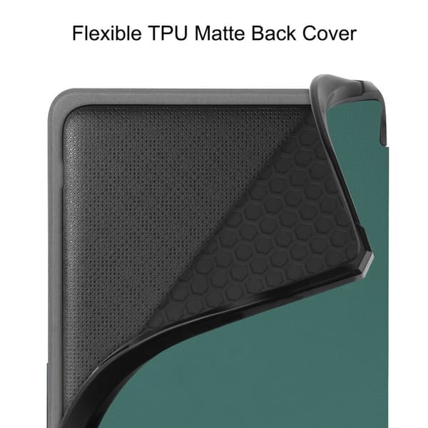 For Kobo Libra Colour Etui PU Læder + TPU E - Reader Cover Green