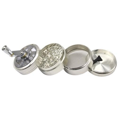 4-lags Tobakskvern Herbal Herb Spice Crusher Smoke Manuell 55mm Silver