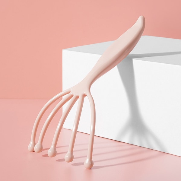 Hodebunnsmassasjeklo av rustfritt stål for stressavlastning Pink