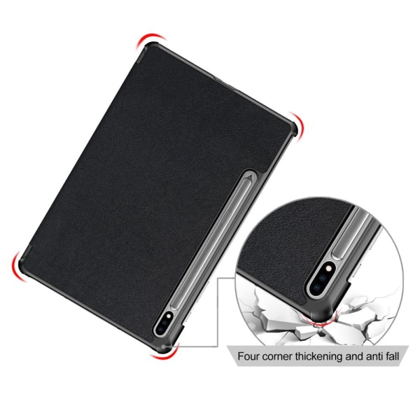 Trifoldet stativ Smart Taske til Samsung Galaxy Tab S7 FE/Tab S7 Plus/Tab S8+ Black
