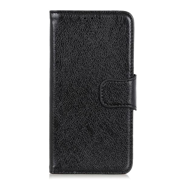 Samsung Galaxy S21 Ultra Nappa Texture Pung Stativbetræk - Sort Black