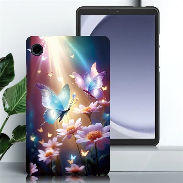 För Samsung Galaxy Tab A11 / A9 Fodral Mönstertryck Slim TPU skal Butterfly multifärg