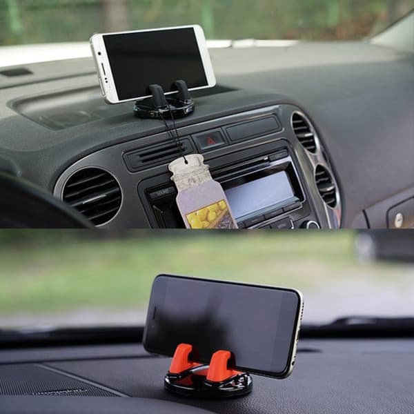Soft Silicone 360 Degree Rotary Car/Desktop Mount Bracket Black
