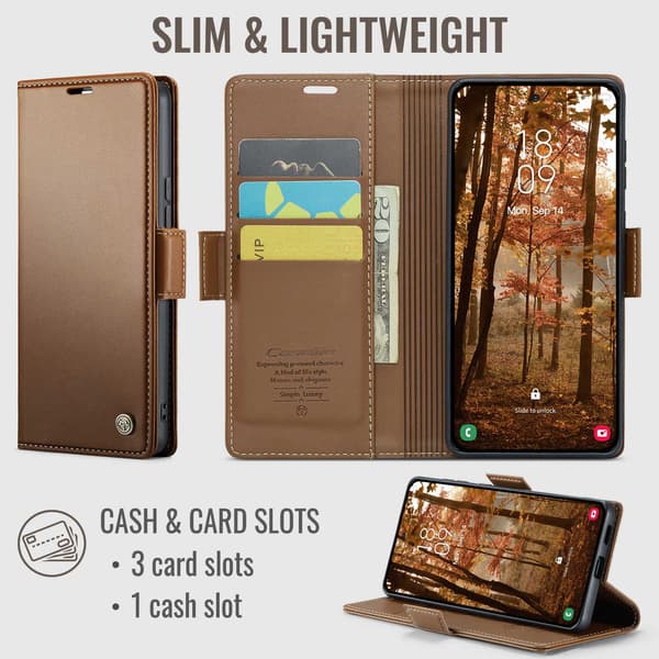 CASEME Til Xiaomi 17T Lommebokdeksel Brown