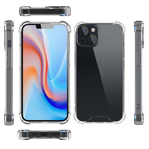 TPU-ramme + akryl bakside mobildeksel for iPhone 15 Transparent