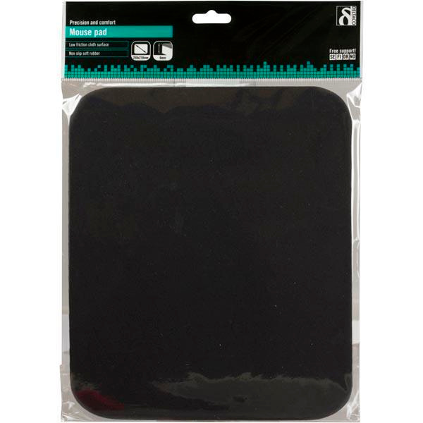 DELTACO Musmatta, tygbeklädd gummi, 6mm svart Black