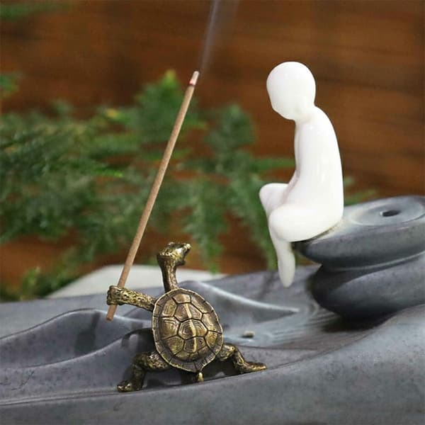 Røgelsesholder Skildpadde Røgelsesbrænder Ornament Meditation - Rød Red