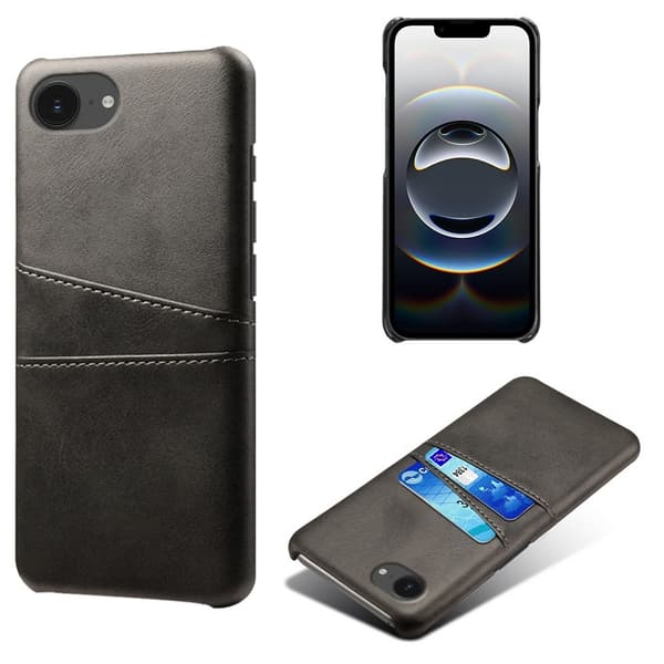 KSQ Kuori korttipaikalla iPhone 17e / 16e Musta Black