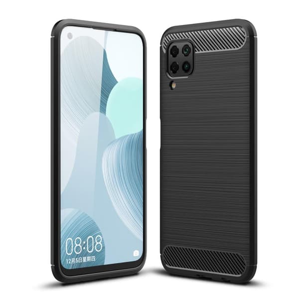 Kulfiberstruktur TPU - bagskal til Huawei P40 Lite Black