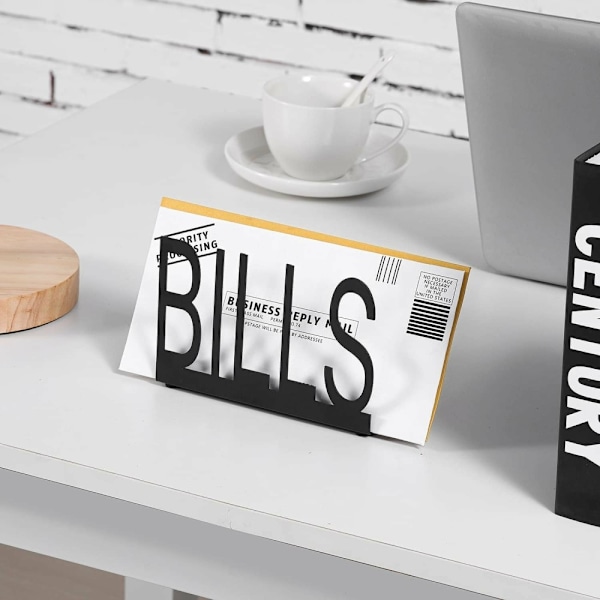 Brev Post Organiserare Metall Mail Organizer Hållare Brevsorterare Lagring Svart