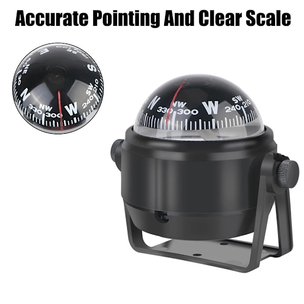 Navigation Digital Compass Yacht Båtnavigering Kompass Riktningskompass Svart one size