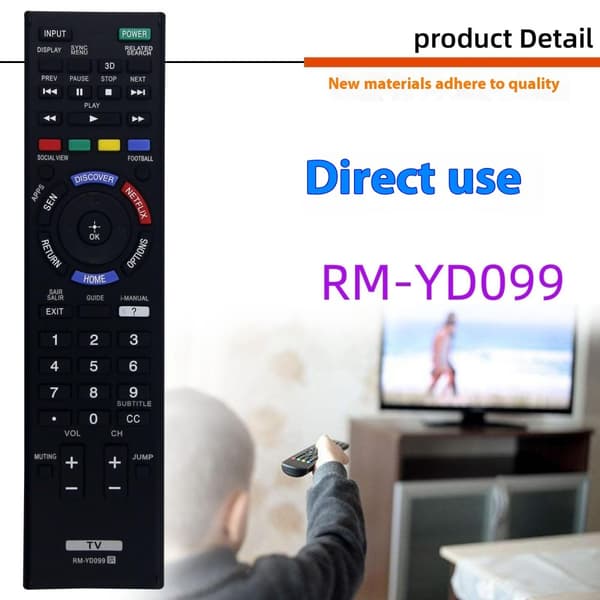 Fjärrkontroll Ersättning för RM-YD099 För Sony TV Svart