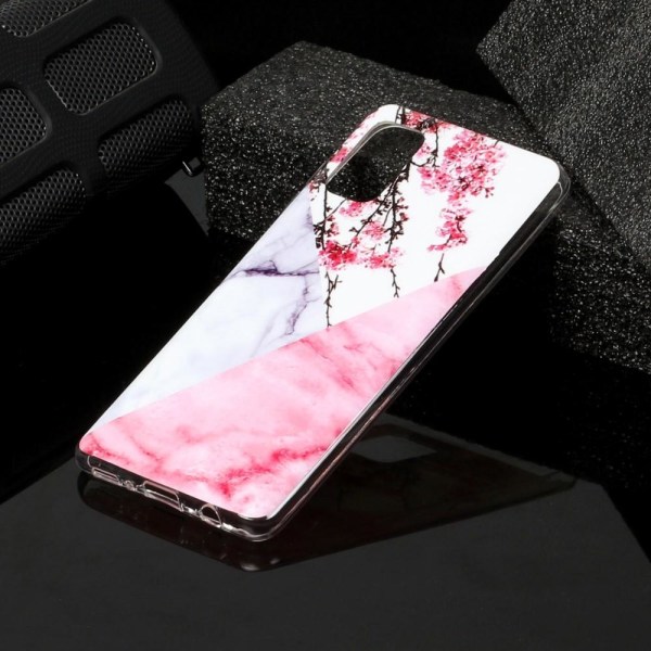 Marble Pattern IMD TPU Soft Back Cover til Samsung Galaxy A41 - S Black