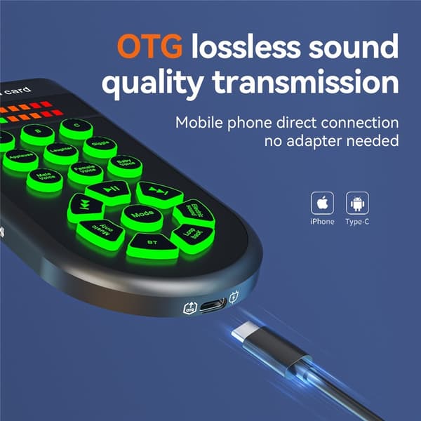Stemmeskifter Telefon Computer Karaoke Optagelse Live Streaming Spil Black