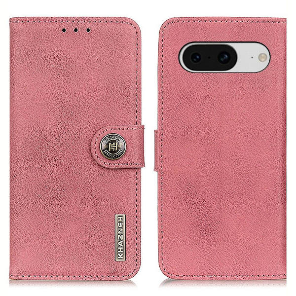 KHAZNEH Lommebok Stativ Etui For Google Pixel 8 Pink