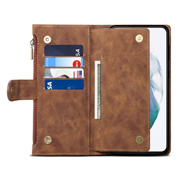 ESEBLE Star Series Til Samsung Galaxy S24 FE Etui med Lynlåslomme Brown