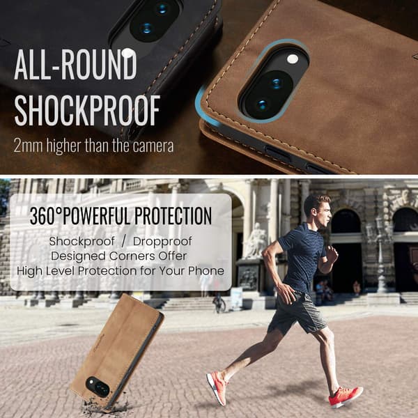 CASEME For Google Pixel 10A Etui med Stativ Brown