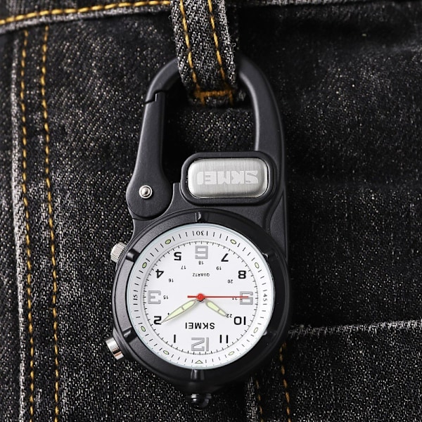 SKMEI Klocka Utomhus Ryggsäck Krok LED Ficklampa Quartz Watch - Svart Svart