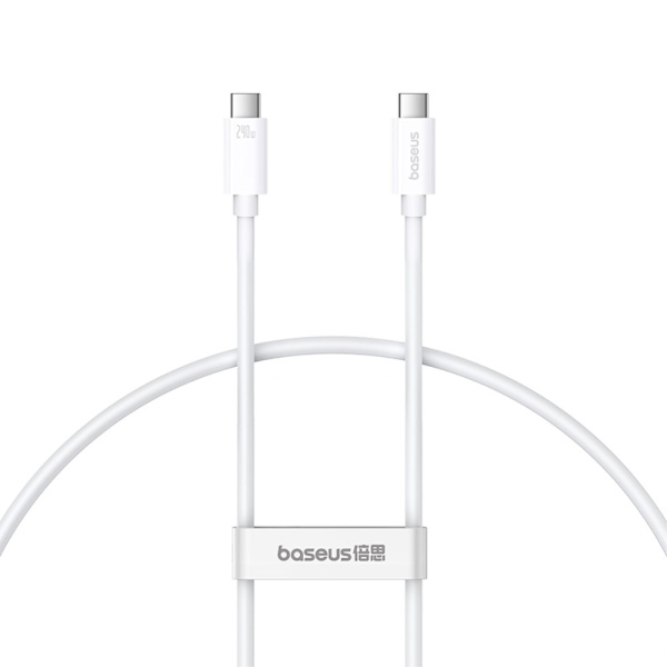 BASEUS Superior 1M Snabbladdning Kabel 240W USB-C till USB-C Vit