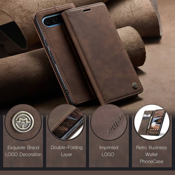 CASEME För Google Pixel 10 Pro XL Fodral Stativ Telefonfodral Mörkbrun