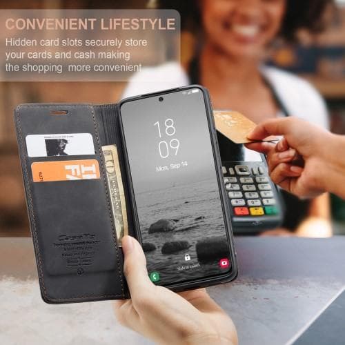 CASEME Retro Pung Taske til Samsung Galaxy S23 - Sort Black
