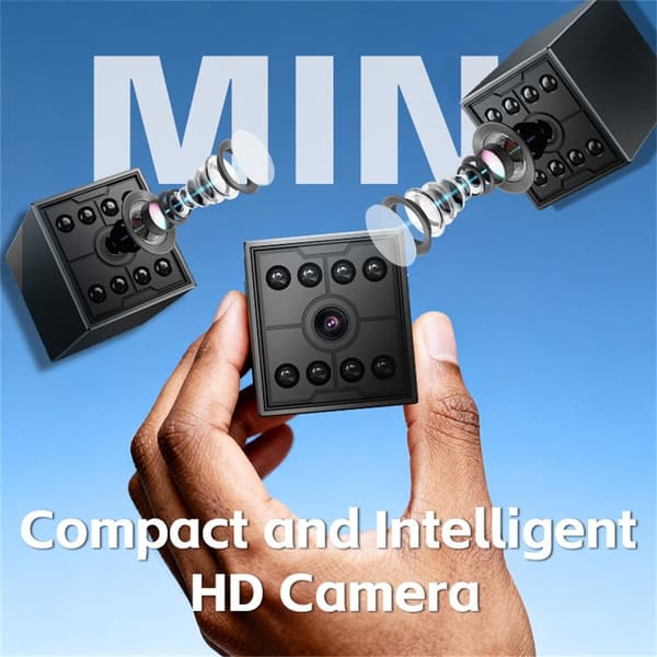 WiFi HD Mini Nattkamera Fjärrövervakning Rörelsedetektering Säkerhetskamera Svart