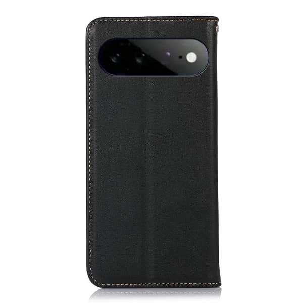 KHAZNEH Plånboksfodral i äkta läder med Nappa-textur till Google Pixel 11 Pro XL Svart