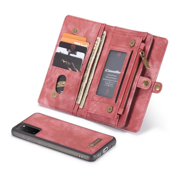 CASEME Samsung Galaxy S20 Retro läder plånboksfodral - Röd Röd