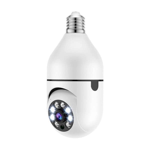 Hjemmesikkerhetskamera Lyspære Bevegelsesdeteksjon WiFi CCTV IP Lyd Toveis White