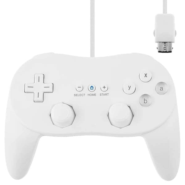 Gamepad kompatibel med Nintendo Wii, Wii U Controller 1.1m kabel - Hvid White